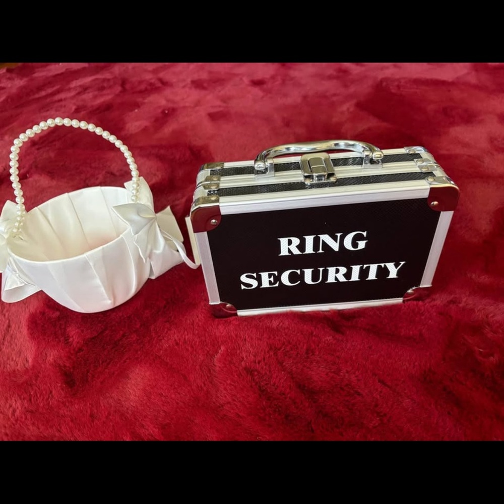 Ring Security Box with Pearl Handle Basket